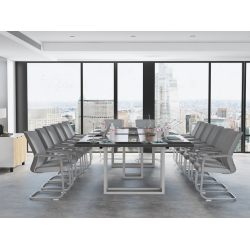 Krzesła Berlin ( 18 szt )  Stół konferencyjny 367x150cm WALC W18 na 18 osób